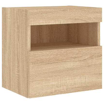 Väggmonterad tv-bänk LED 2 st sonoma-ek 40x30x40 cm