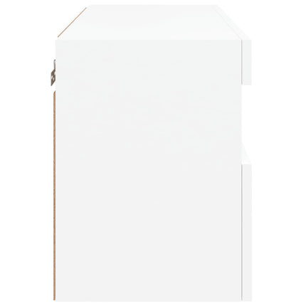 Väggmonterad tv-bänk LED vit 60x30x40 cm