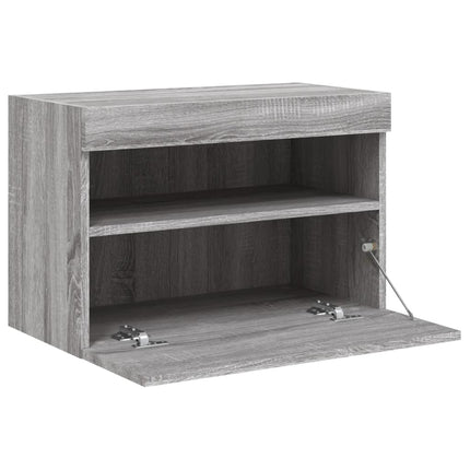 Väggmonterad tv-bänk LED grå sonoma 60x30x40 cm