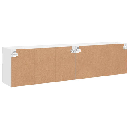 Väggmonterad tv-bänk LED 2 st vit 80x30x40 cm