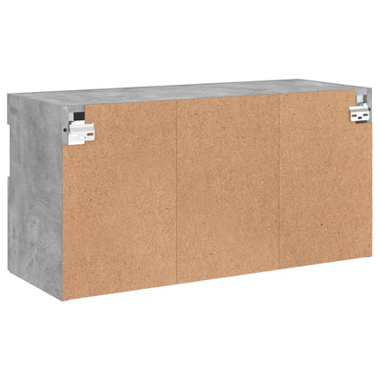 Väggmonterad tv-bänk LED betonggrå 80x30x40 cm