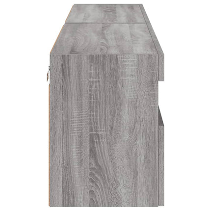 Väggmonterad tv-bänk LED 2 st grå sonoma 80x30x40 cm