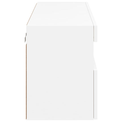 Väggmonterad tv-bänk LED vit 100x30x40 cm