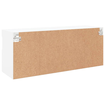 Väggmonterad tv-bänk LED vit 100x30x40 cm