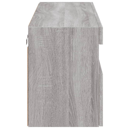 Väggmonterad tv-bänk LED grå sonoma 100x30x40 cm