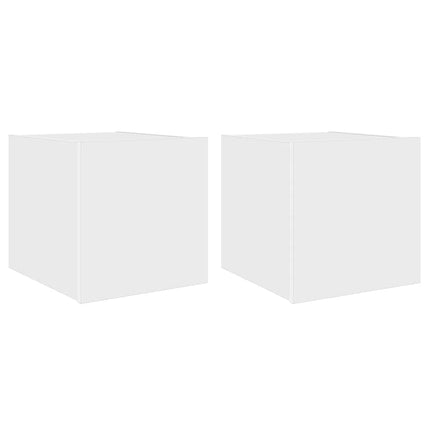 Väggmonterad tv-bänk LED 2 st vit 30,5x35x30 cm