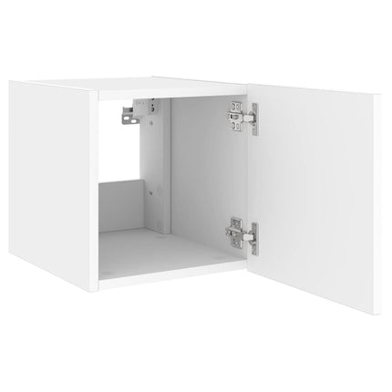 Väggmonterad tv-bänk LED 2 st vit 30,5x35x30 cm