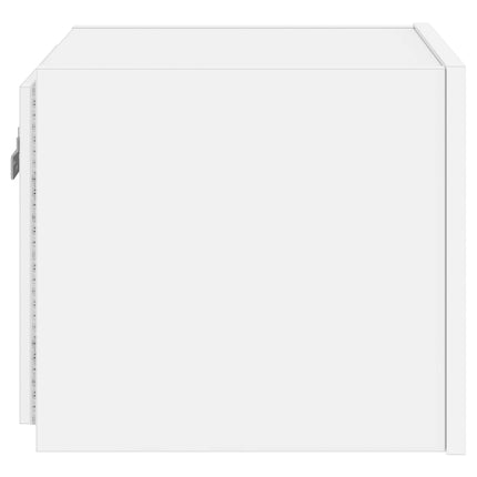 Väggmonterad tv-bänk LED 2 st vit 30,5x35x30 cm