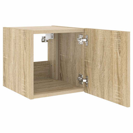 Väggmonterad tv-bänk LED sonoma-ek 30,5x35x30 cm