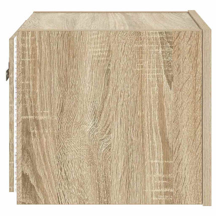 Väggmonterad tv-bänk LED sonoma-ek 30,5x35x30 cm