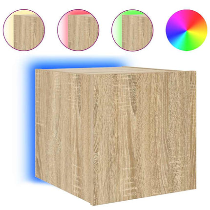Väggmonterad tv-bänk LED 2 st sonoma-ek 30,5x35x30 cm