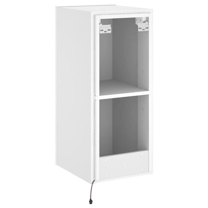 Väggmonterad tv-bänk LED vit 30,5x35x70 cm