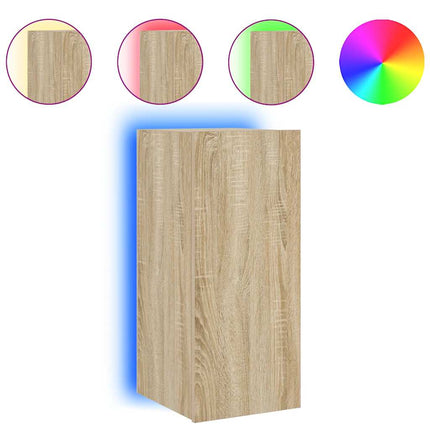 Väggmonterad tv-bänk LED sonoma-ek 30,5x35x70 cm