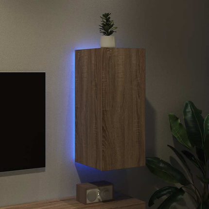 Väggmonterad tv-bänk LED sonoma-ek 30,5x35x70 cm