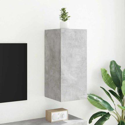 Väggmonterad tv-bänk LED betonggrå 30,5x35x70 cm