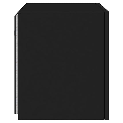 Väggmonterad tv-bänk LED svart 40,5x35x40 cm