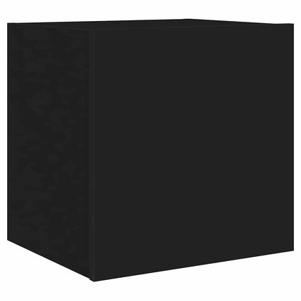 Väggmonterad tv-bänk LED 2 st svart 40,5x35x40 cm