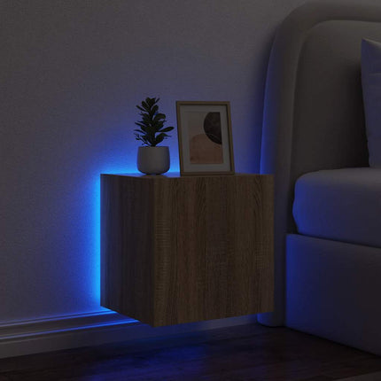 Väggmonterad tv-bänk LED sonoma-ek 40,5x35x40 cm