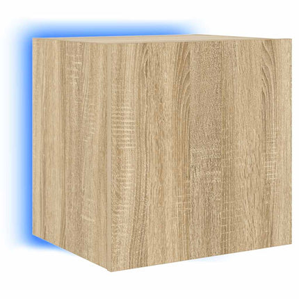 Väggmonterad tv-bänk LED sonoma-ek 40,5x35x40 cm