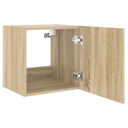 Väggmonterad tv-bänk LED sonoma-ek 40,5x35x40 cm