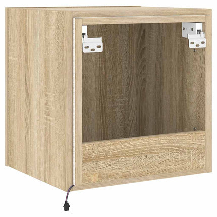 Väggmonterad tv-bänk LED sonoma-ek 40,5x35x40 cm