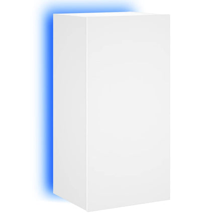 Väggmonterad tv-bänk LED vit 40,5x35x80 cm