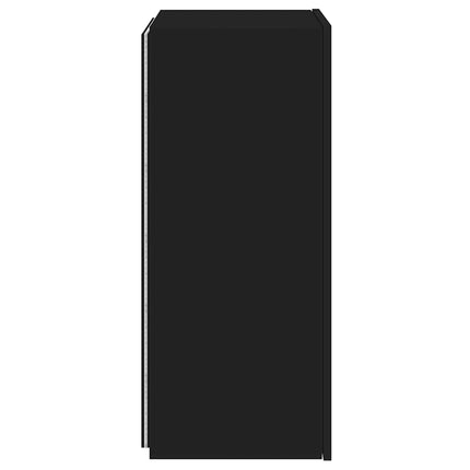 Väggmonterad tv-bänk LED svart 40,5x35x80 cm