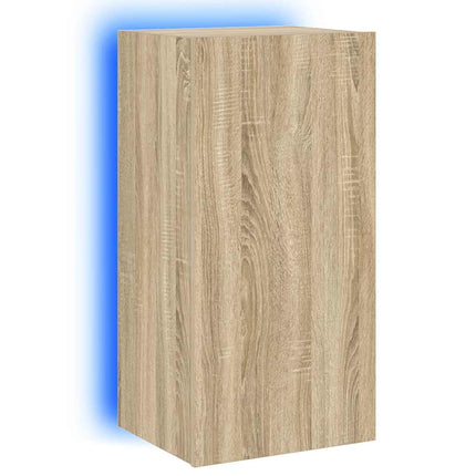 Väggmonterad tv-bänk LED sonoma-ek 40,5x35x80 cm