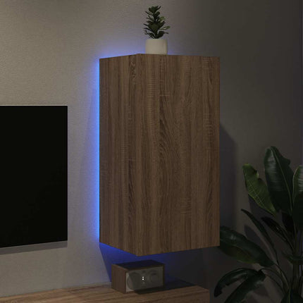 Väggmonterad tv-bänk LED sonoma-ek 40,5x35x80 cm