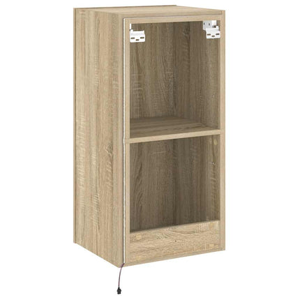 Väggmonterad tv-bänk LED sonoma-ek 40,5x35x80 cm