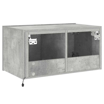 Väggmonterad tv-bänk LED betonggrå 60x35x31 cm