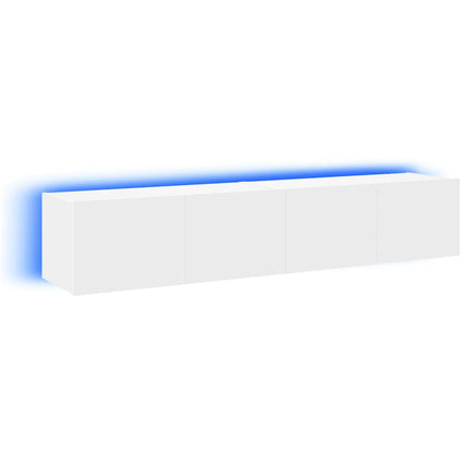 Väggmonterad tv-bänk LED 2 st vit 80x35x31 cm