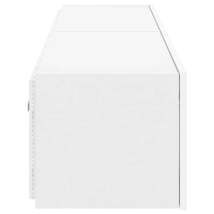 Väggmonterad tv-bänk LED 2 st vit 80x35x31 cm
