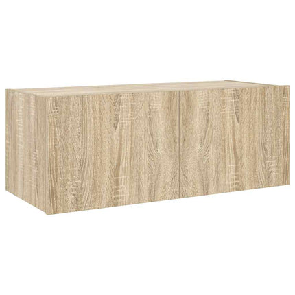 Väggmonterad tv-bänk LED sonoma-ek 80x35x31 cm