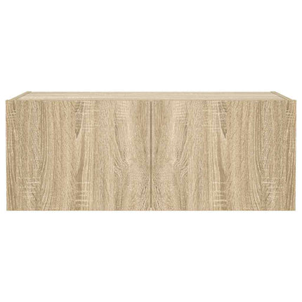 Väggmonterad tv-bänk LED sonoma-ek 80x35x31 cm