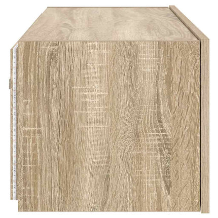 Väggmonterad tv-bänk LED sonoma-ek 80x35x31 cm