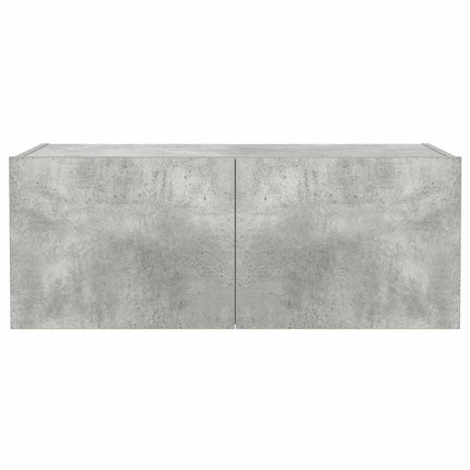 Väggmonterad tv-bänk LED betonggrå 80x35x31 cm