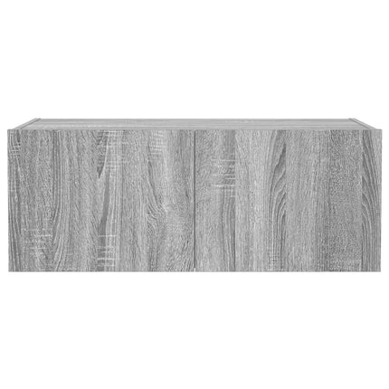 Väggmonterad tv-bänk LED grå sonoma 80x35x31 cm