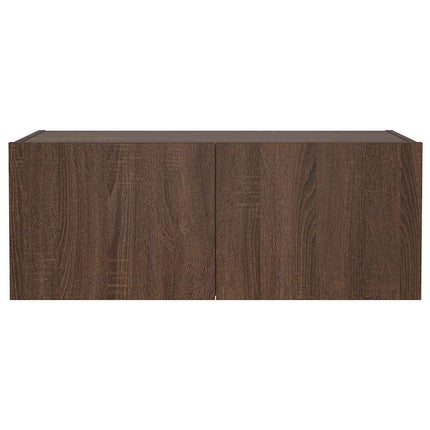 Väggmonterad tv-bänk LED brun ek 80x35x31 cm