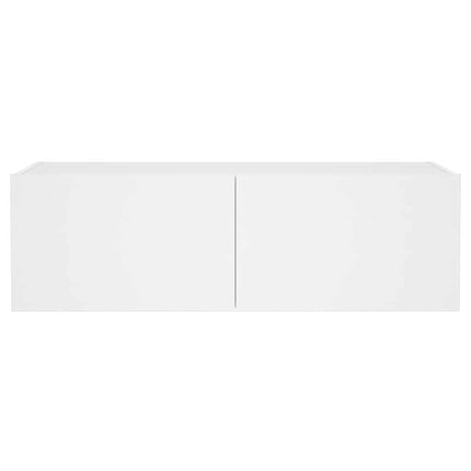 Väggmonterad tv-bänk LED vit 100x35x31 cm