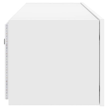 Väggmonterad tv-bänk LED vit 100x35x31 cm