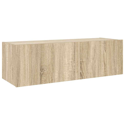 Väggmonterad tv-bänk LED sonoma-ek 100x35x31 cm