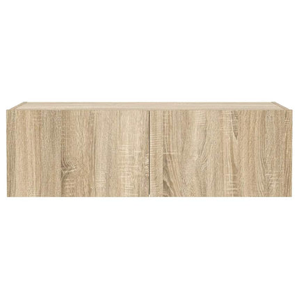 Väggmonterad tv-bänk LED sonoma-ek 100x35x31 cm