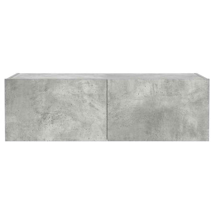 Väggmonterad tv-bänk LED betonggrå 100x35x31 cm