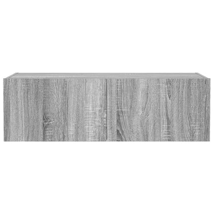 Väggmonterad tv-bänk LED grå sonoma 100x35x31 cm
