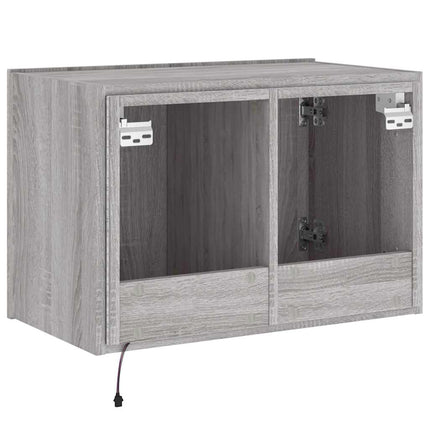 Väggmonterad tv-bänk LED grå sonoma 60x35x41 cm