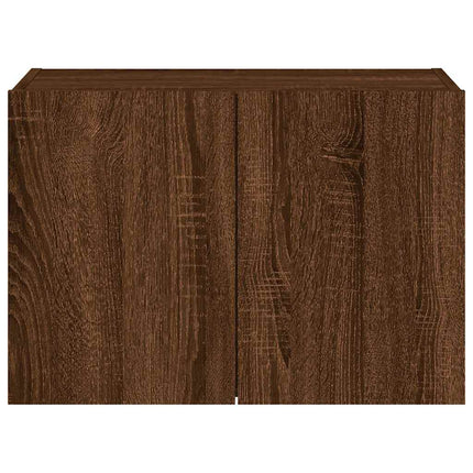 Väggmonterad tv-bänk LED brun ek 60x35x41 cm
