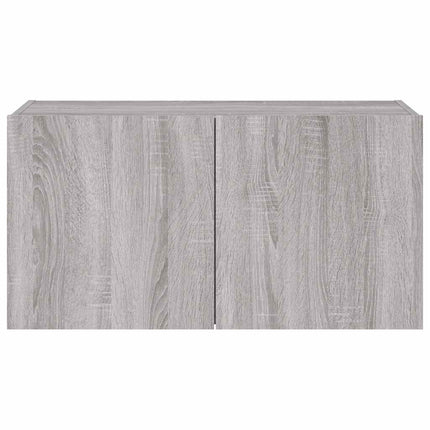 Väggmonterad tv-bänk LED grå sonoma 80x35x41 cm