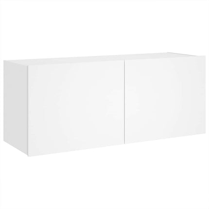 Väggmonterad tv-bänk LED vit 100x35x41 cm