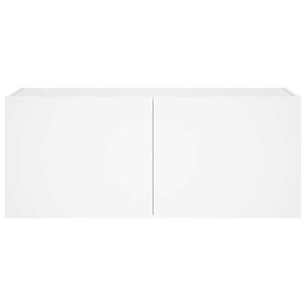 Väggmonterad tv-bänk LED vit 100x35x41 cm